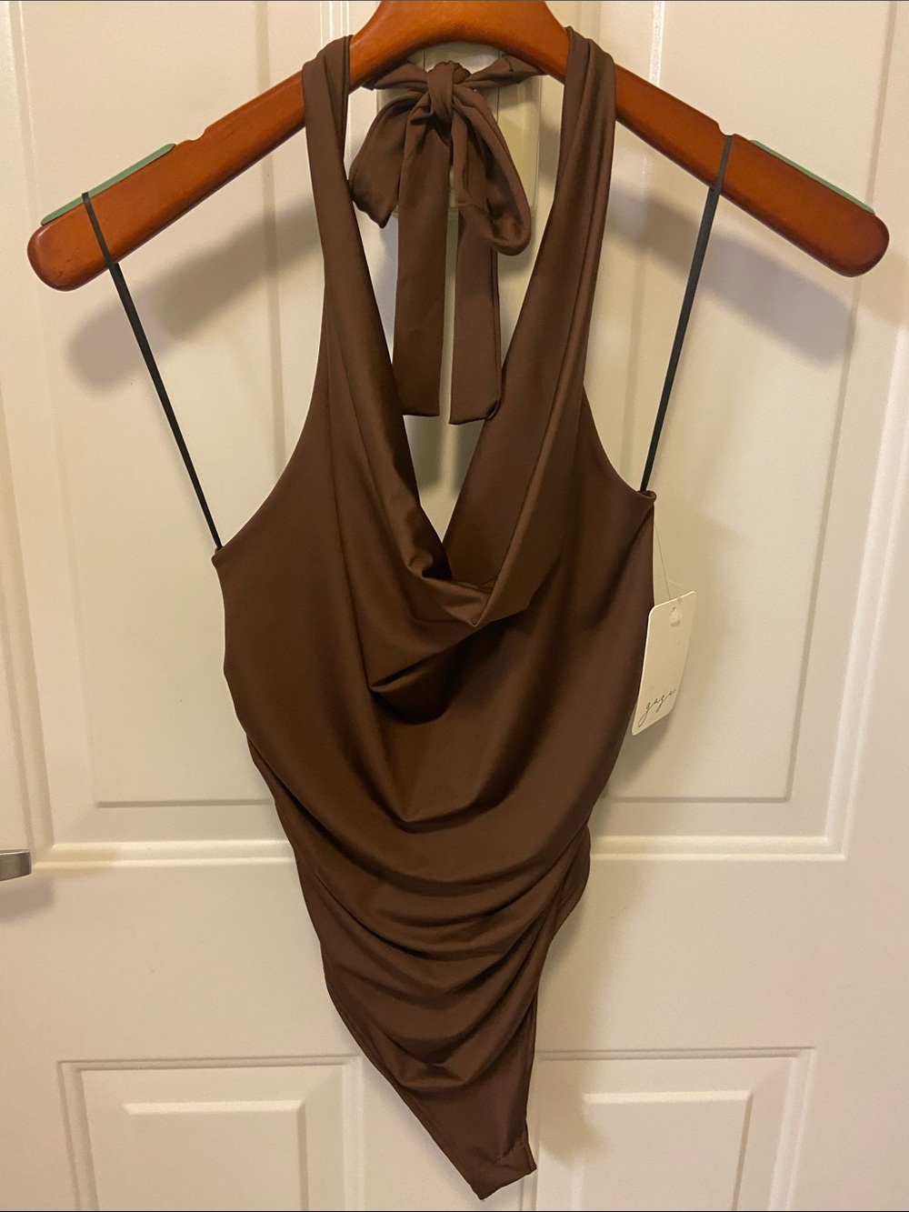 🤎  Halter Neck  Draped 
Body Suit🤎